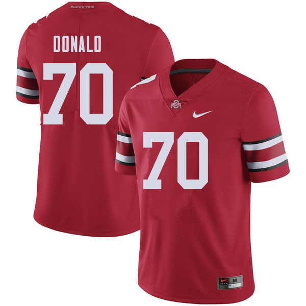 Ohio State Buckeyes #70 Noah Donald Men Official Jersey Red